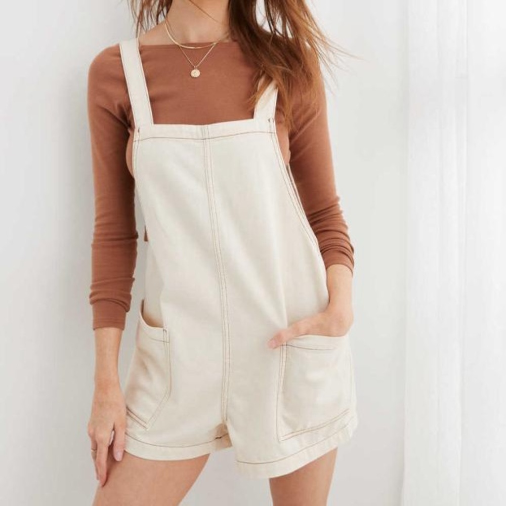 Aerie denim shortalls in XS